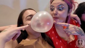 four girls chewing gum fetish together sfw 4k