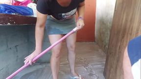 my wife went out and the hot short maid took my dick and put it inside her in the house area