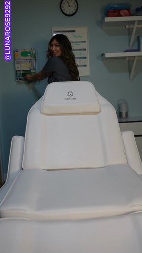 5 min Naughty Nurse plays at work, watch me sneak my dildo into an exam room and me dildo fuck it on the chair! 🧤🍆💦🔥🥵