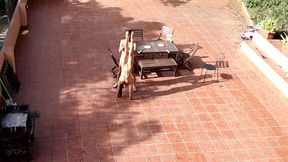 Couple Playing and Fucking in the Courtyard, Outside