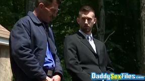 Daddies David Anthony and Troy Daniels anal breed outdoor