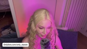 ASMR RELAX 🥰 A Cute Blonde Mic Pumping On Her Knees and Make You CUM. Stassie Reed
