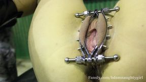 Master's Cold Punishment: Submissive Slut's Painful Pussy Play