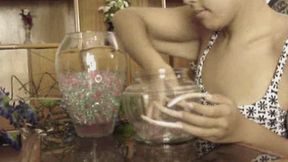 Picking up gel balls with long nails