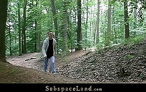 Claudie is tied and fucked wild in the forest