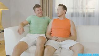 Tall rich dude loves deepthroating and kissing with tattooed studs