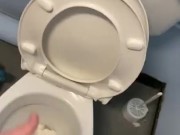 Masturbating at work got hard and cumshot all over the walls