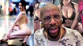 fresh young tasty teen with dirty feet doing naked performative art in a public mall needs her body cum covered, ai generated