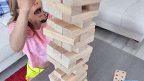 Huge Jenga With Alita Lee And Jon Jon - Skinny Deepthroat