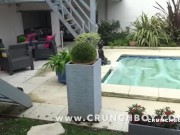 two sexy puppy fuck bareback in exhib garden outdoor rish with breed hole