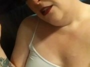 Pierced Kitty is Sexy Chain Smoking with wine