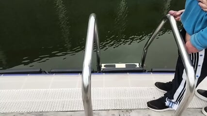 I'm so happy and I'm glad that today I rubbed a guy's dick against the pool railing.until the sperm was ejaculated onto the pool railing and the rest of the sperm was released into the pool water and I was so happy when I rubbed his cock against the raili