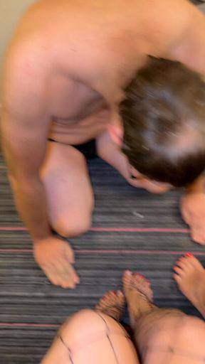 Another foot worship with humiliation
