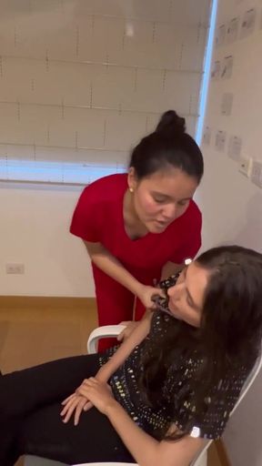 Stunning moment from "My medical school student cheats on me and we end up naked in my office"