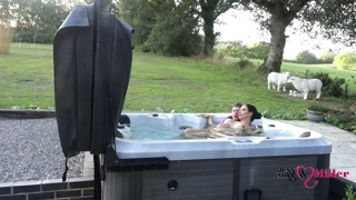passionate outdoor sex in hot tub on naughty weekend away