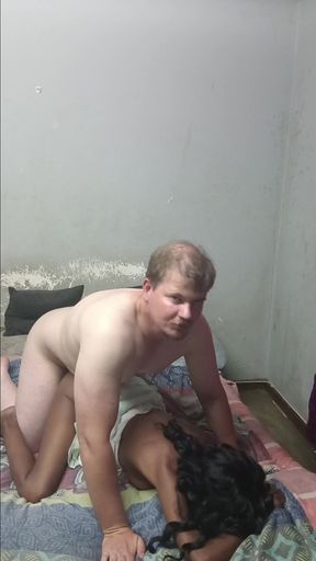 Boss Fucks Hot Young Domestic in Blue Dress Missionary & Doggystyle