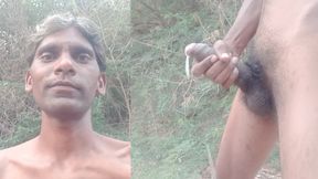 Rajesh Playboy 993 Outdoor Masturbating Big Cock and Outside Cumming in the Jungle