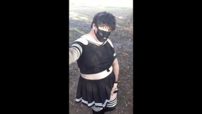 Chubby Femboy crossdressing in Public