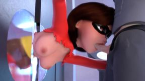 Elasti Girl Stuck Between Two Horny Guards