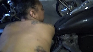 Two Sexy Ebony Girls fuck a biker