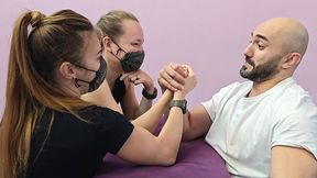 Teaming up against the muscleman (extract from 14th educational trampling)