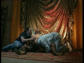 Two big cock in sexy blonde ass