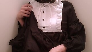 Japanese femboy vibrator masturbation in maid outfit