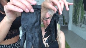 Leather gloves OVER Victoria mouth and on her neck 3 c