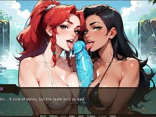 Farmer Kink [ TABOO Manga Game ] Ep.21 LESBIANS SHARING a BIGGEST WEENIE by the lake !