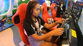 ”Thai STEPMOM GF jerks meat after a day out in the mall”