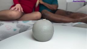 Sandy-haired MILF Malusha gets her ass pounded by black man in pantyhose