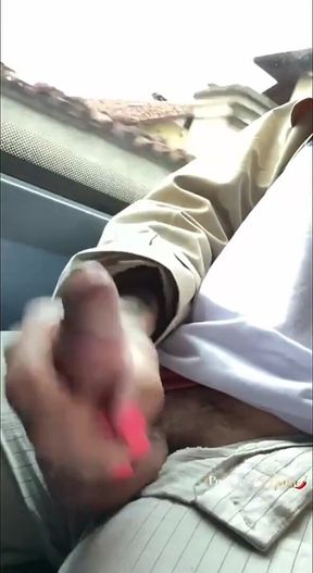 What a Cumshot, Lol Sabrina Is a Good Cumshot Inside the Bus, While the Collector Also Touched in Front of Her.