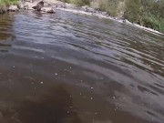 Nude River Swimming and Underwater Fucking