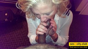 Blond Hair Lady Interracial Oral Sex