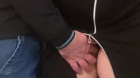 Subway Fantasy! Hairy MILF Fingered Under Dress