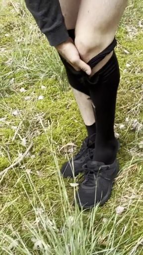 Captivating moment from &quot;Teen boy walk in nature naked for gay daddy big dick pantyhose flash Cut pants&quot;