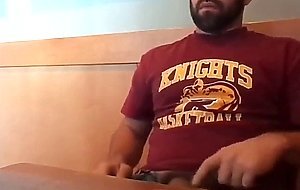 Bearded Bro Public Jerk Off in A Coffee Shop