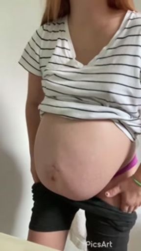 9 months pregnant nsfw tease