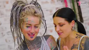 Goth GF fingers her panties and plays with ass gap
