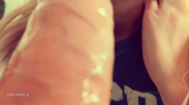 Hot milf in short pink shorts seduced me. Big White Ass Rides Big Cock! Perfect body!