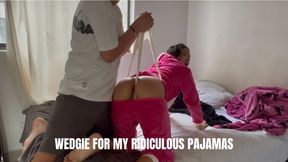 Extreme wedgie in my XL thong done by my stepbro