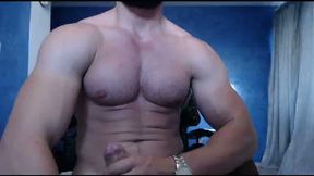 Handsome Romanian Muscle Hunk Jerking Off