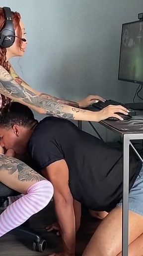 Stunning Asian Trans Girlfriend Billie Beaumont Gets Blowjob While Gaming