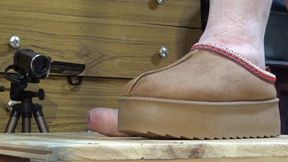 HEAVY COCK CRUSH WITH TWO PAIRS OF CHUNKY SLIPPERS MY COZY SLIDES ON GLASS AND A BAREFOOT RUINED CUM SHOT CAM 2 PT1