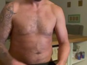 Late Night Chair Wank & Cum Eat