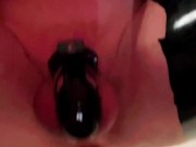 Latex Rubber Slave having hardcore sex with fuck machine