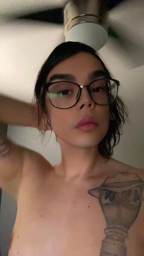 Trans solo babe shows off her cute booty and big ass in a tease