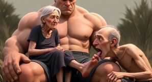 Pathetic Cuckold Licks His Wife's Toes While She's in Bull's Arms - Foot Worship Humiliation