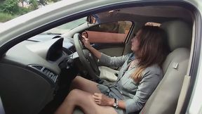 Sienna Tests the Car: Engine Started, Revving, and Reverse Play, very Hot