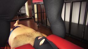 Bouncing on the face of the sneaker licker